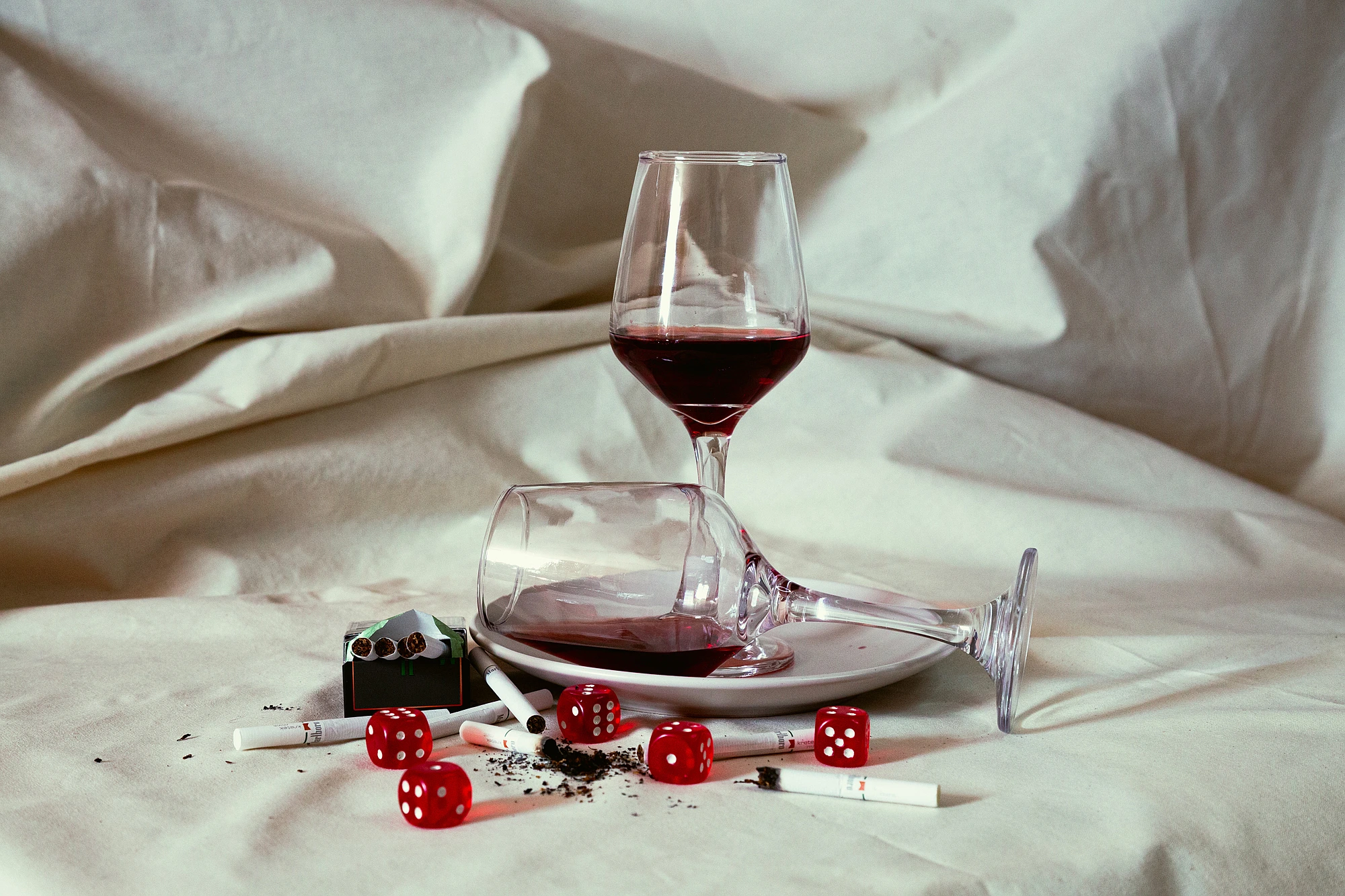 Copas de vino estilo Irving Penn, estilo still life o bodegon